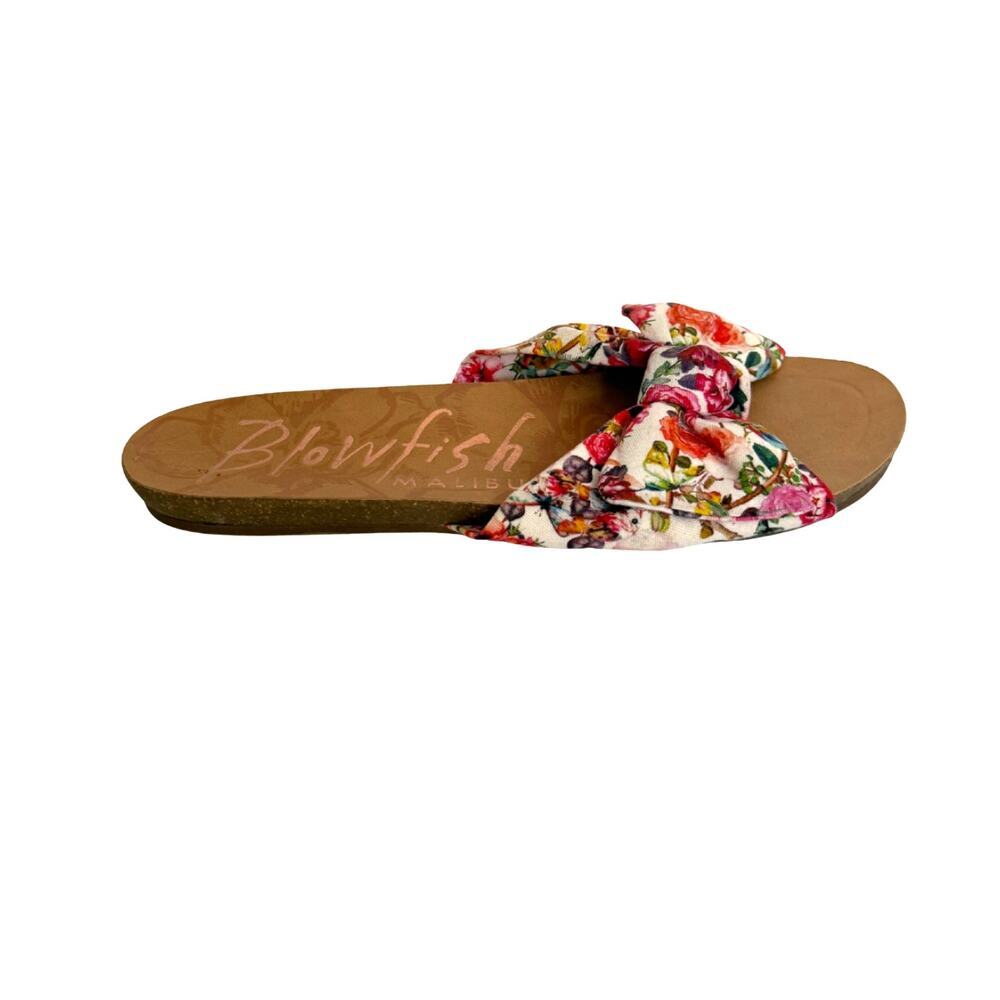 Blowfish Malibu Floral Bow Slide Sandals Size 7 - Picture 4 of 8